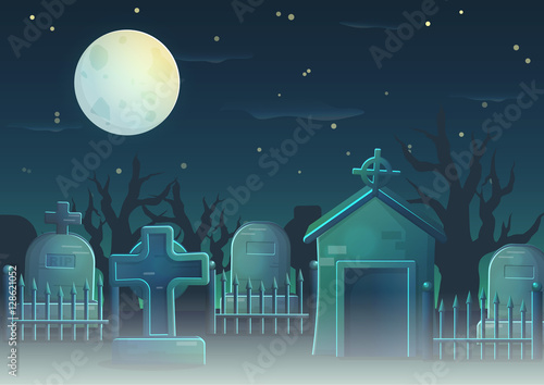 Spooky graveyard items for game design