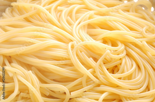 Close up texture shot of cooked spaghetti