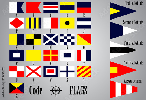 Complete set of Nautical flags for letters