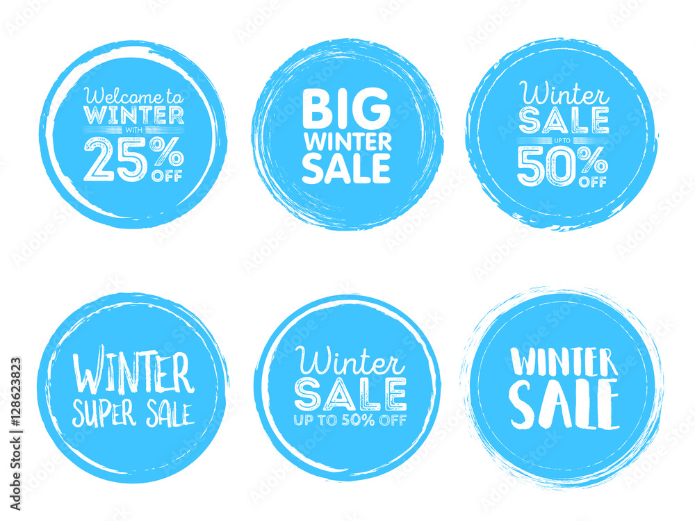 Winter sale. Vector Grunge Circle. Element for your Design. Rubber Stamp Texture. Distress Border Frame Winter sale. Vector Grunge Circle. Element for your Design. Rubber Stamp Texture. Distress Border Frame