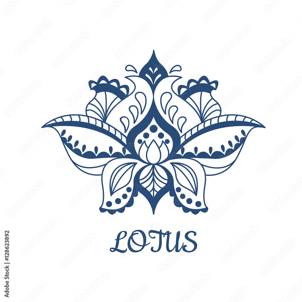 Obraz premium Decorative vector lotus flower