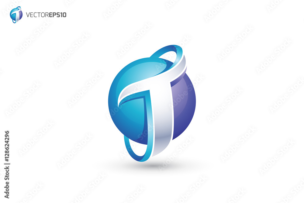 t 3d logo