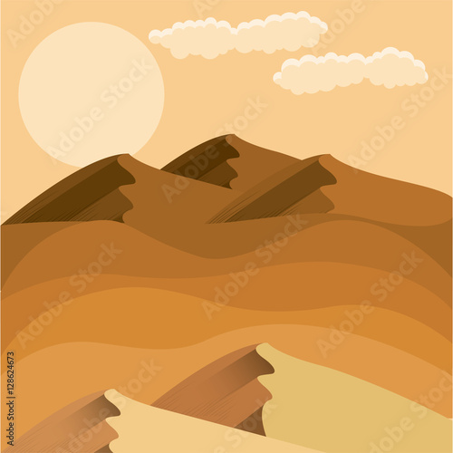 Mountain of desert icon. Landscape nature outdoor beautiful and season theme. Colorful design. Vector illustration