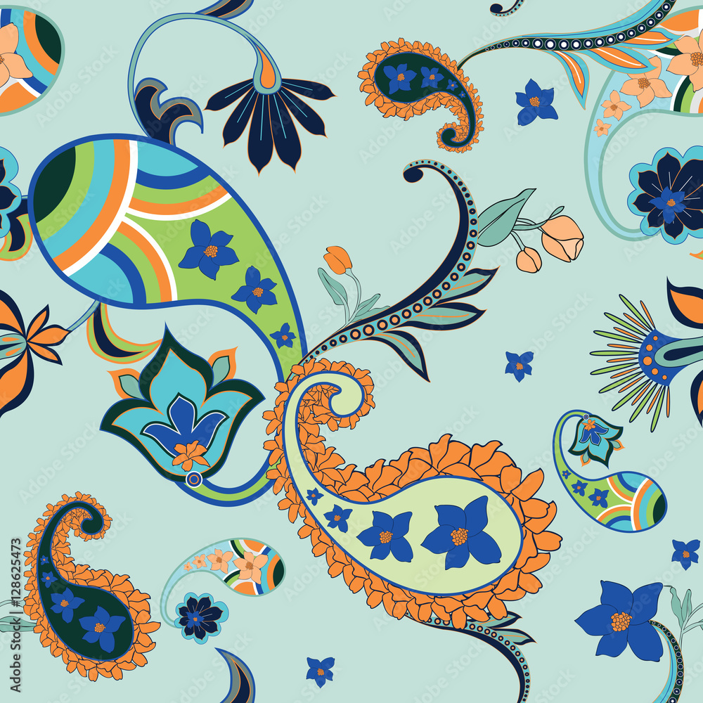 Obraz premium paisley illustration vector seamless pattern
