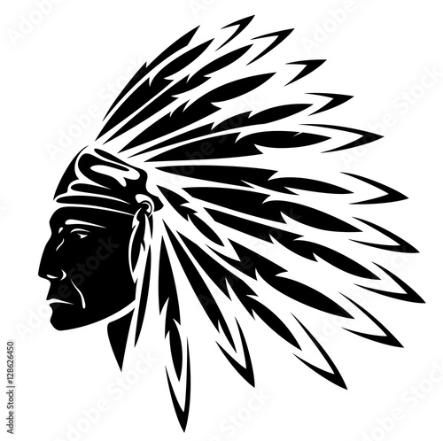 North American Indian chief - vector illustration photo