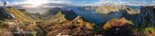Panoramic View from Husfjellet Mountain on Senja Island  Norway