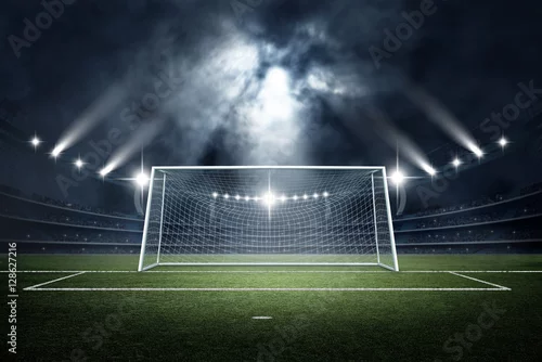 Obraz Stadiım i słupek bramki, renderowania 3d