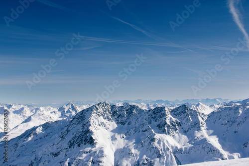Winter mountains on sunny day