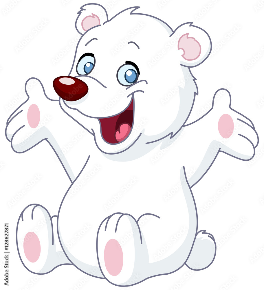 Obraz premium Happy white teddy bear