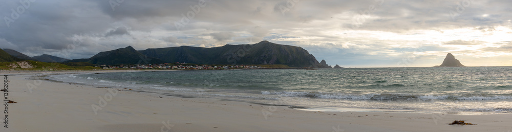 Panorama of the Beach in Bleik, Andoya, Vesteralen, Norway Panorama of the Beach in Bleik, Andoya, Vesteralen, Norway