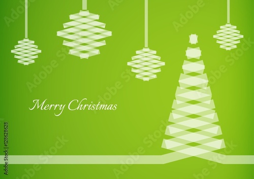 semi transparent ribbon creating a christmas tree