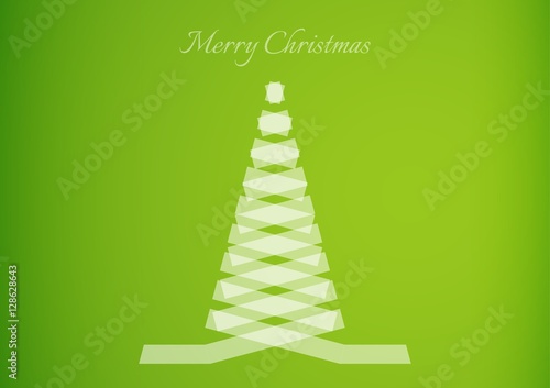semi transparent ribbon creating a christmas tree