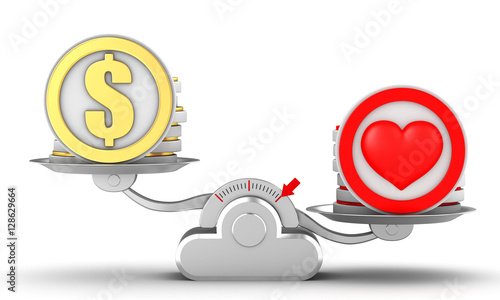 Принти на полотні 3d Libra Love or Money