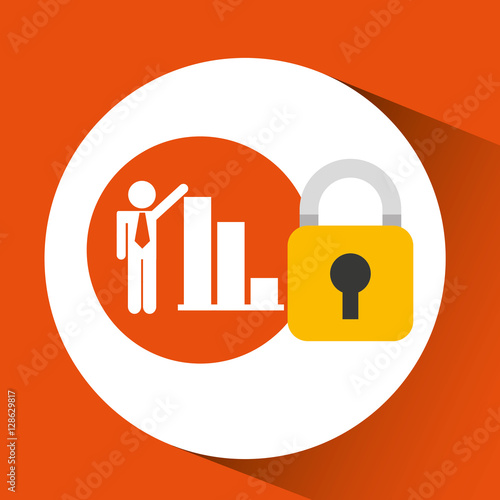 man silhouette business statistics protection vector illustration eps 10