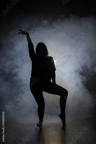 Dancer in the dark and smoke