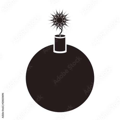 Bomb icon. Explosion military weapon and destruction theme. Isolated design. Vector illustration