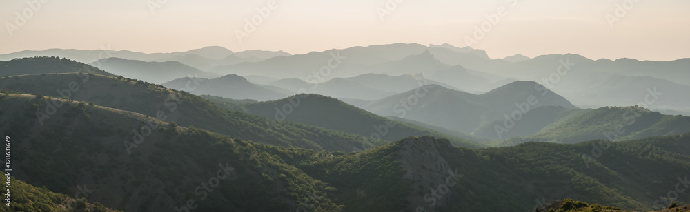 Naklejka premium Beautiful Mountains in Clouds