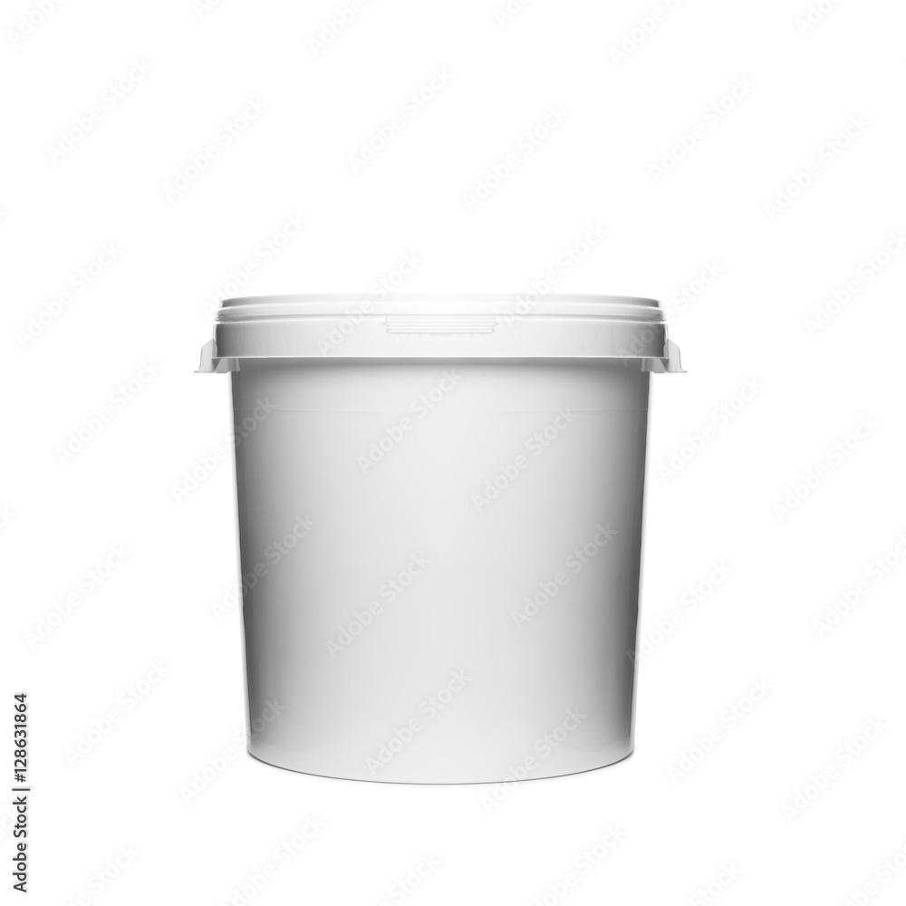 Plastikowe wiaderko na białym tle Plastikowe wiaderko na białym tle