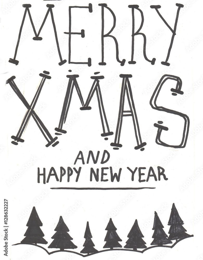 Hand drawn Christmas tree icons and elements Hand drawn Christmas tree icons and elements
