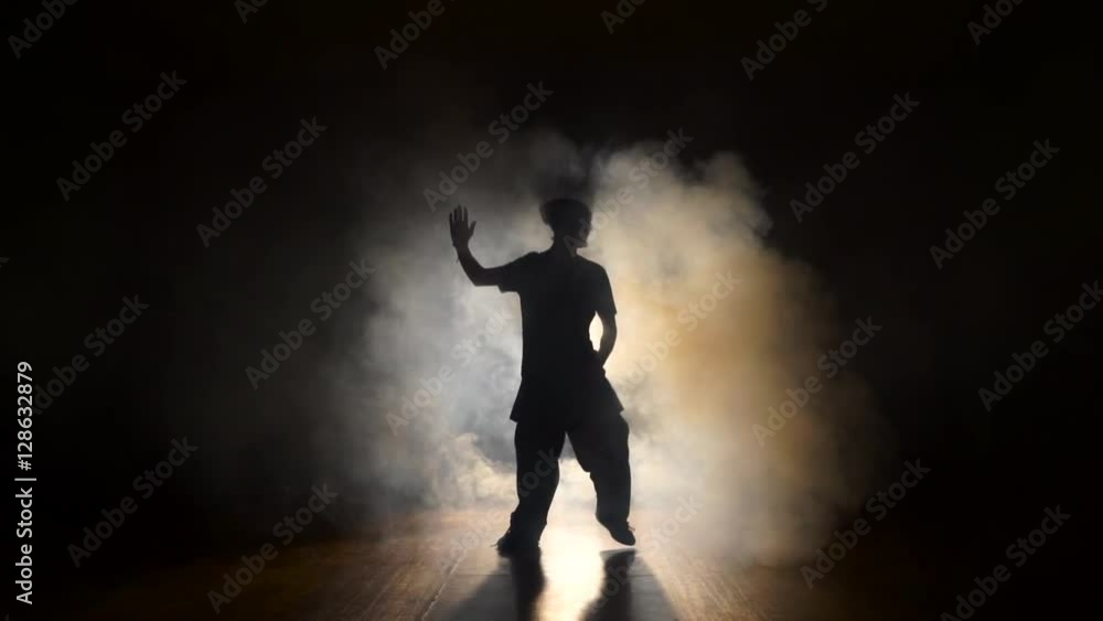 Dancer in the smoke in the dark. Dancer in the smoke in the dark.