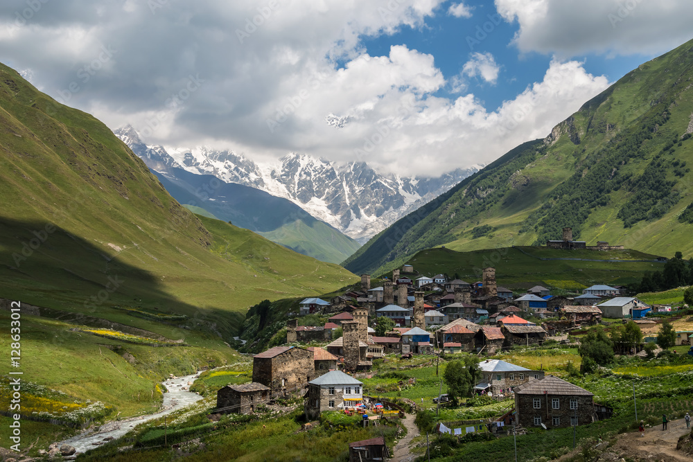 View on Mountainous Village of Ushguli