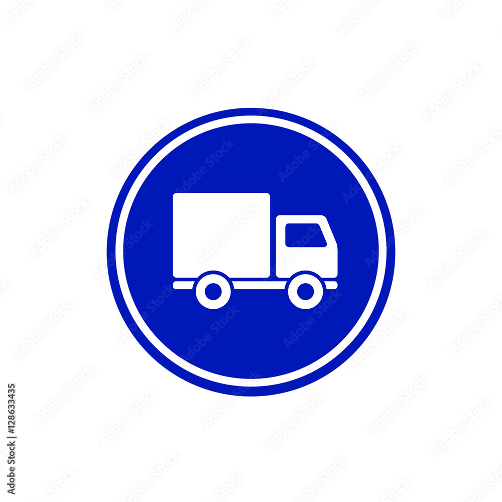 Truck road blue sign, vector isolated transportation icon. Truck road blue sign, vector isolated transportation icon.