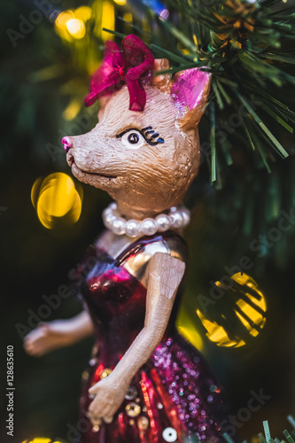 Christmas toys in form of various fashion and funny foxes