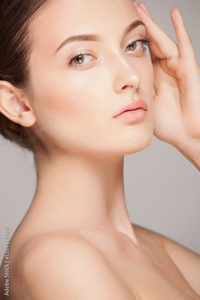 Fashion woman with beautiful face - isolated on white. Skin care concept. Fashion woman with beautiful face - isolated on white. Skin care concept.