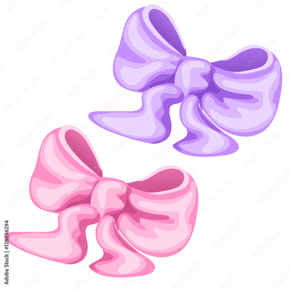 Pink and purple bow for decoration. Vector Pink and purple bow for decoration. Vector