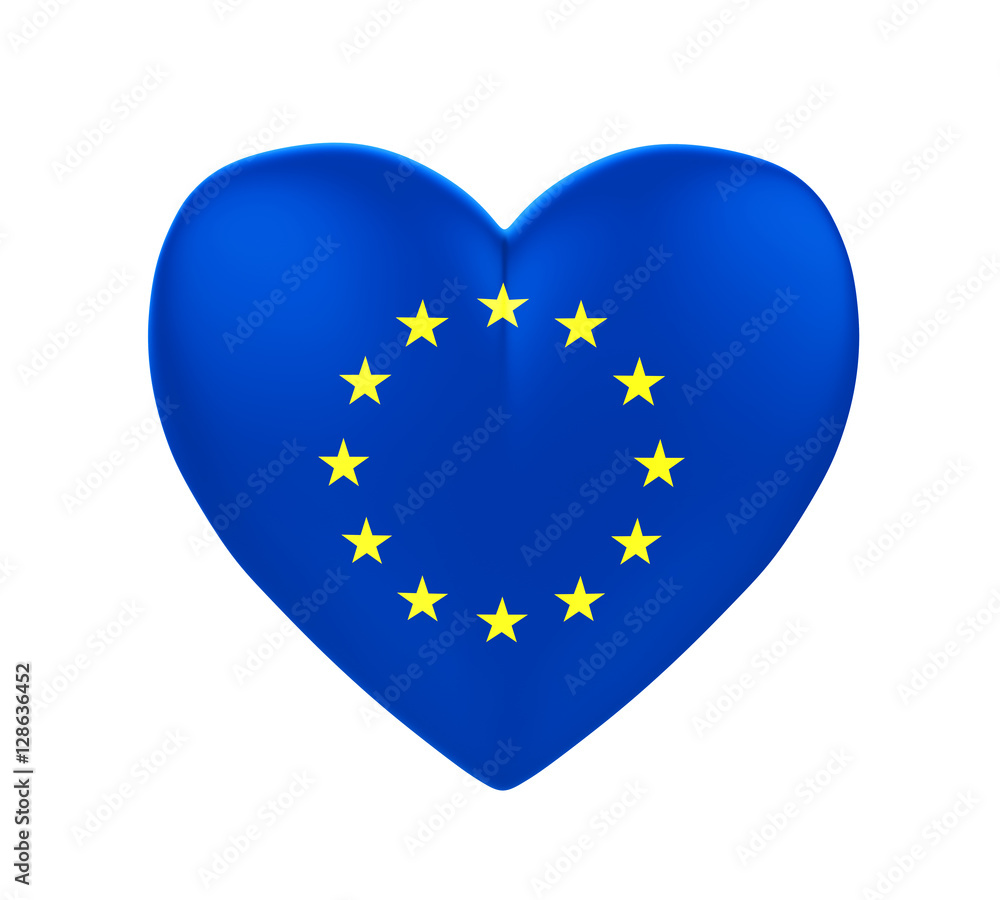 European Union Flag Heart European Union Flag Heart