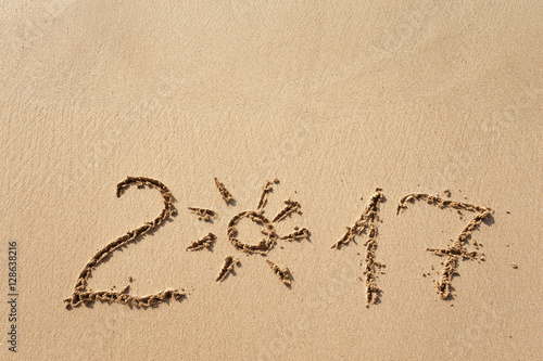 Wallpaper Mural Happy New Year 2017, lettering on the beach Torontodigital.ca