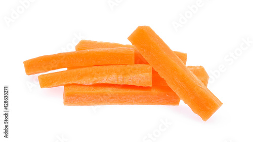 Pile of Carrot sticks, Julienne style isolated on white backgrou