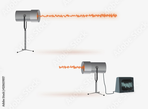 Laser beam shooter device with small monitor