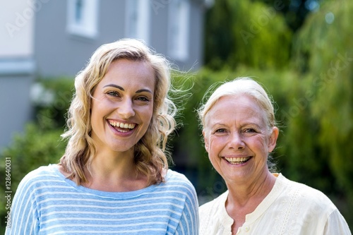 Smiling woman with grandmother