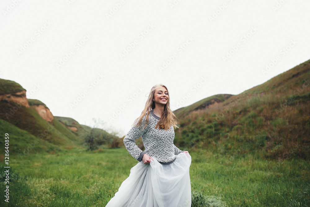 Pretty bride in wedding dress Pretty bride in wedding dress