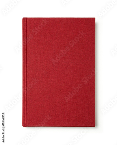 Red book with blank cover isolated.