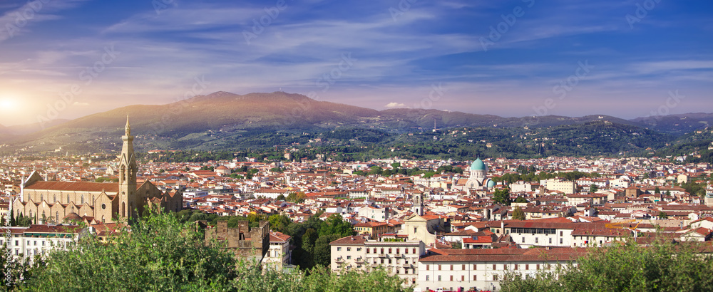 Italy. Florence. View of the city on top. Panorama