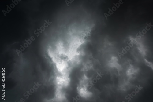 Dramatic black clouds high contrast  before rainy