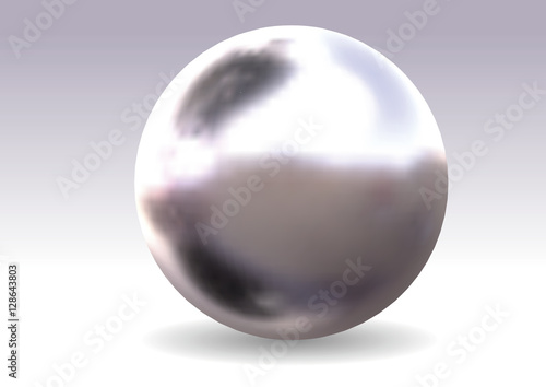 Metal polished sphere vector
