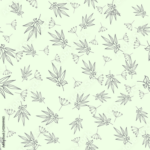 Green tea seamless pattern