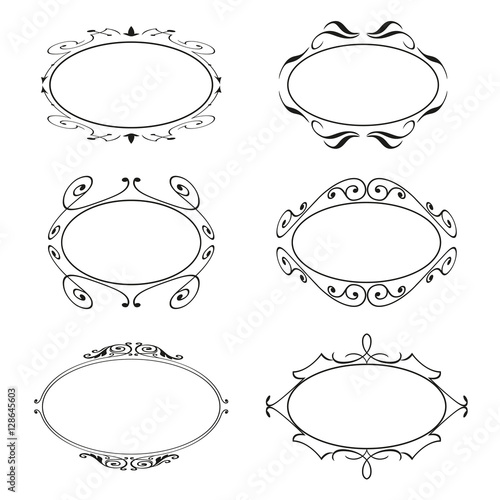Frame Set ornamental vintage decoration
