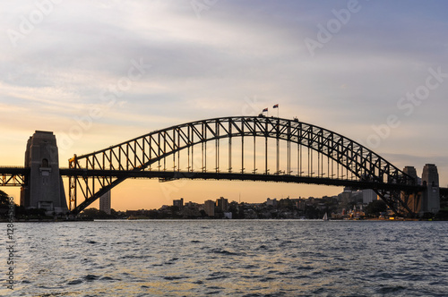 Fototapeta Naklejka Na Ścianę i Meble -  Sunset at the Harbour Bridge in Sydney, Australia