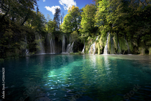 Waterfall inforest, Plitvice, Croatia