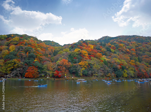 Rowing boats in Arashiyama, Kyoto