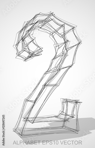 Vector illustration of a Ink sketched 2. Hand drawn 3D 2.
