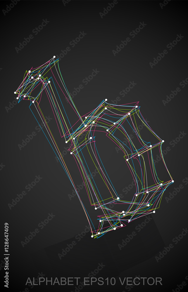 Obraz premium Vector illustration of a Multicolor sketched B. Hand drawn 3D B.
