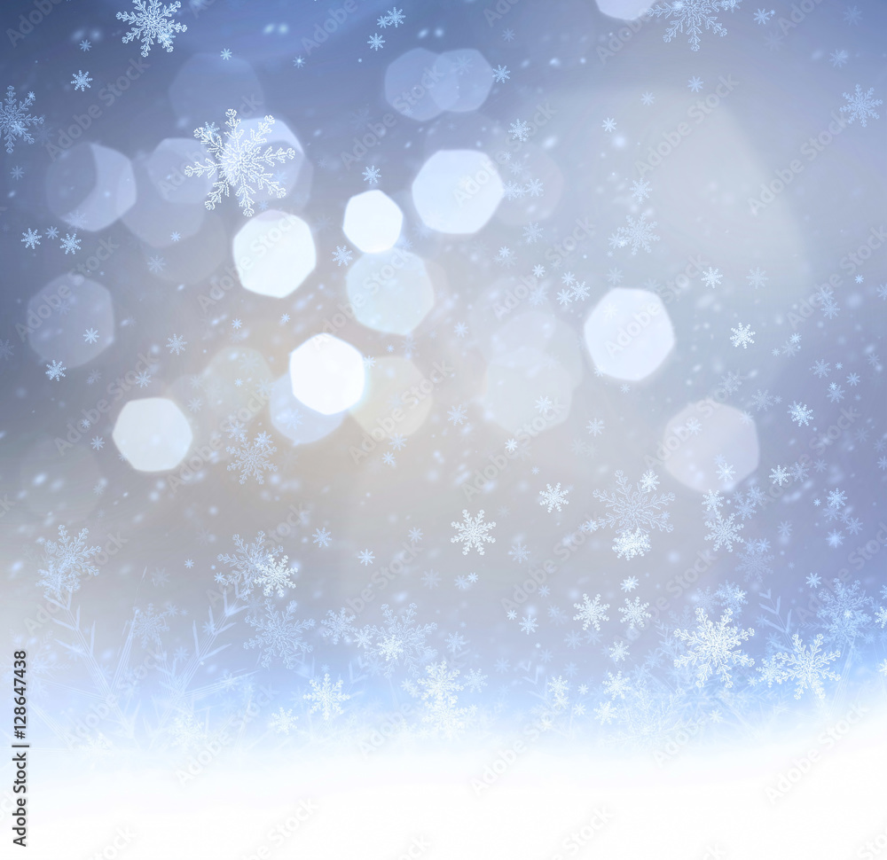 Christmas snowflakes illustration with festive lights and ice sn Christmas snowflakes illustration with festive lights and ice sn
