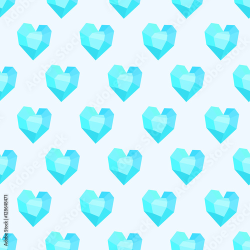 seamless pattern with blue hearts