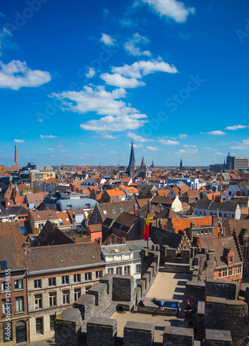 Wallpaper Mural Topview old town Ghent panorama from Gravensteen castle Gent, Belgium Torontodigital.ca