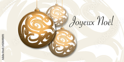 Joyeux Noël - Boules de Noël - chic - graphique
